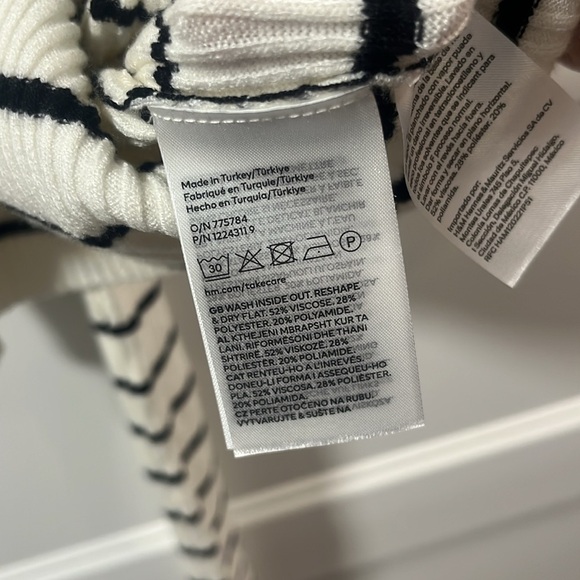 H&M Black and White Striped Knit Top - Picture 3 of 3